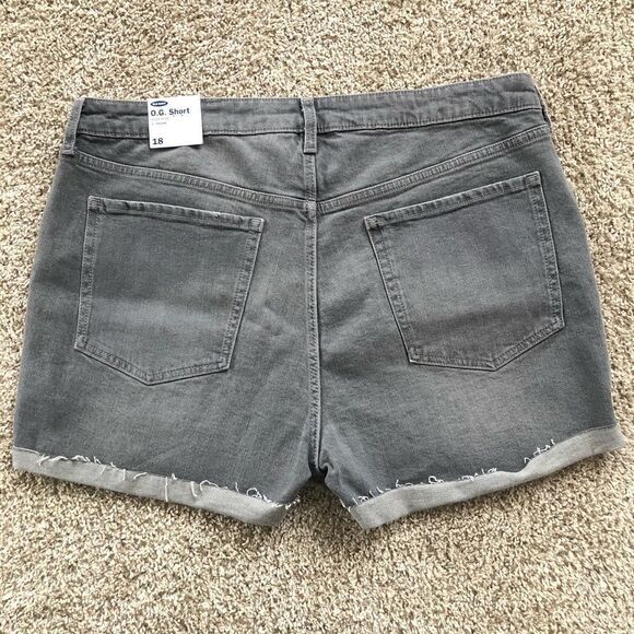 High Waisted Gray Cut-Off Jean Short Size 18 - Picture 9 of 9